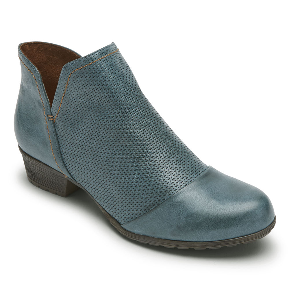 Botas Rockport Mulher Azul Marinho - Cobb Hill Gratasha V-Cut - 23764BJLV